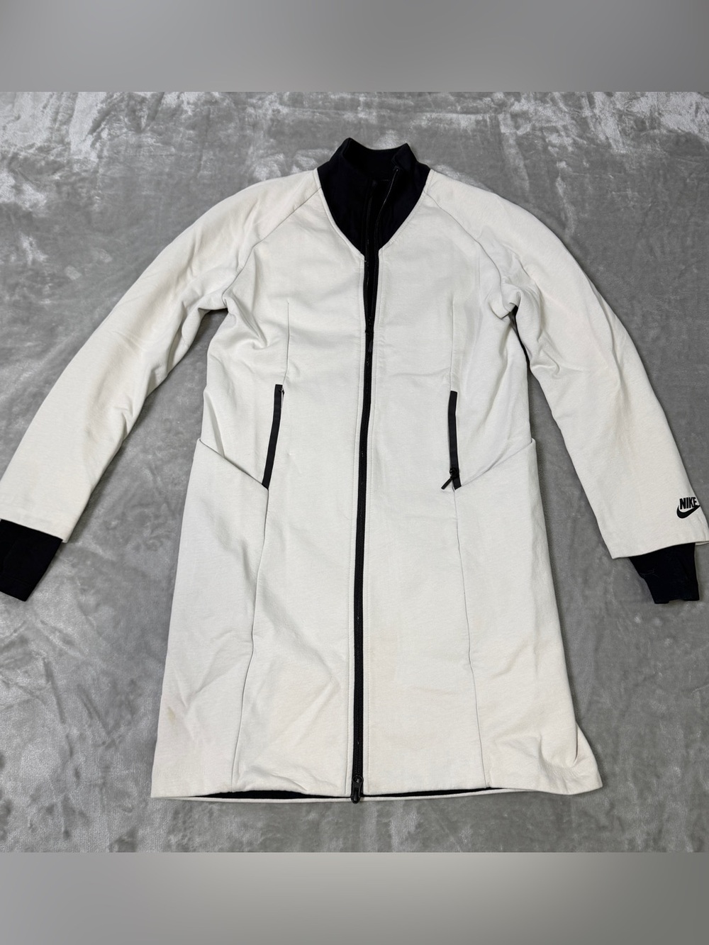 Nike Tech Fleece Long Wind-Proof Jacket Bone Beige  884429-072 Women's XS